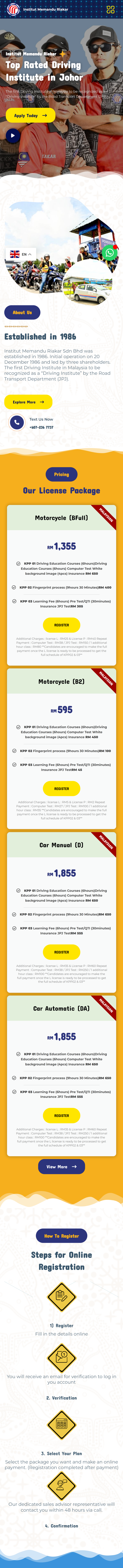 Riakar Driving Institute mobile preview