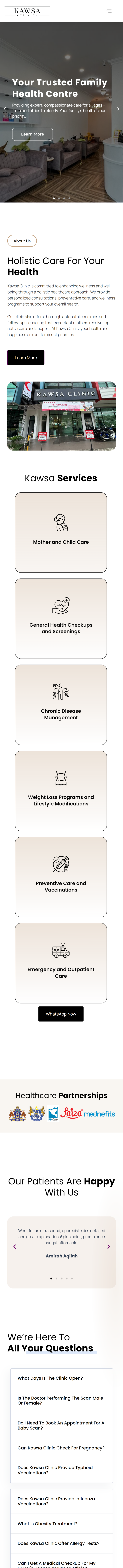 Kawsa Clinic mobile preview