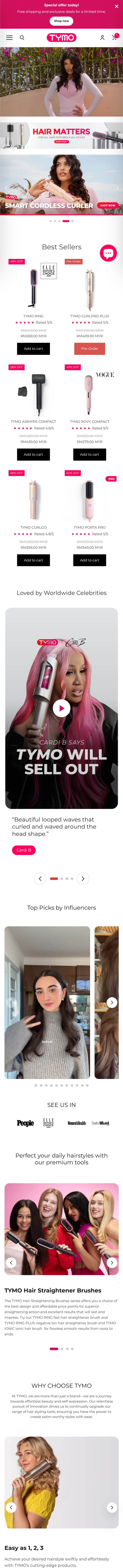 TYMO Beauty Malaysia mobile preview
